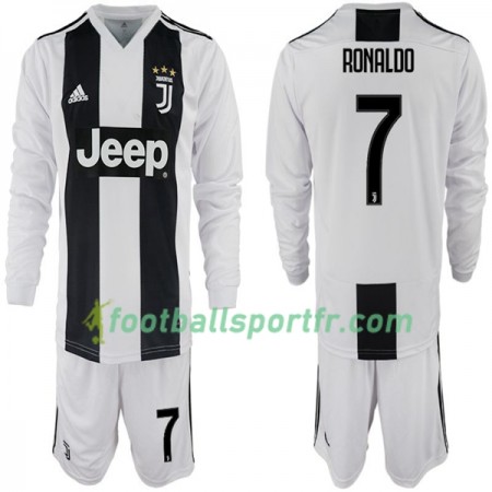 Tenue Juventus Ronaldo 7 Enfant Domicile 2018-2019 Maillot de Foot ML